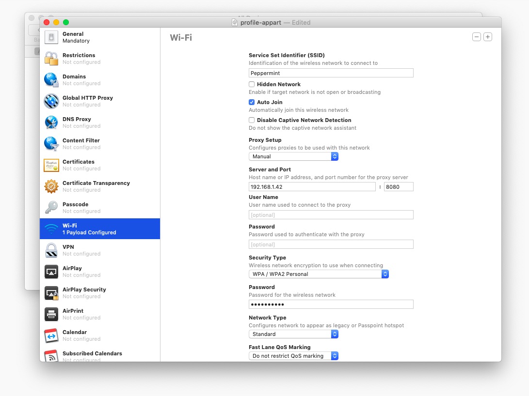 apple configurator 2 wifi profile